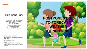 Run in the Park 5th January 2025 - cancelled due to weather forecast